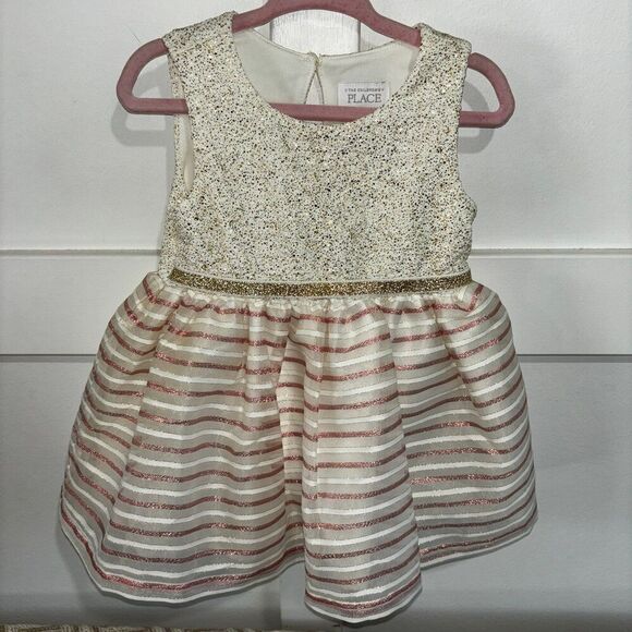 The Children’s Place Striped Jacquard Knit Glitter Dress - Picture 2 of 11